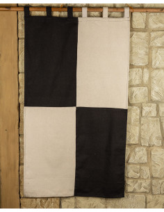 Heavy cotton quartered banner 160 x 75 cm. (black-cream)