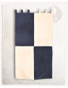 Heavy cotton quartered banner 160 x 75 cm. (cream-blue)