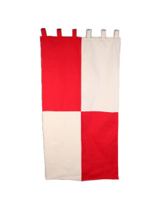 Heavy cotton quartered banner 160 x 75 cm. (cream-red)