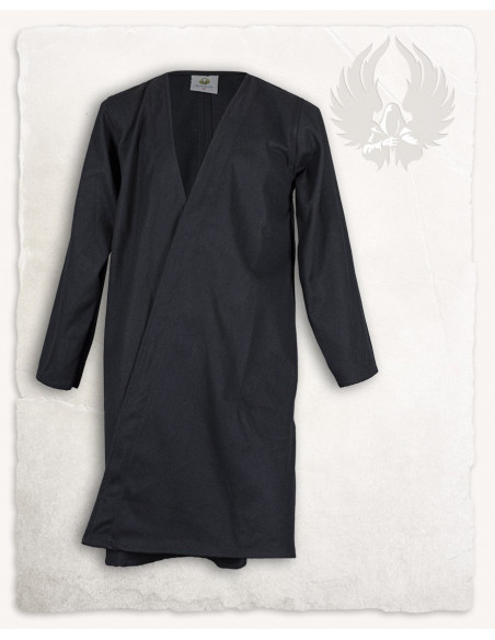 Medieval black cotton crossed tunic,...