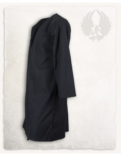 Medieval black cotton crossed tunic, Shapur model 2