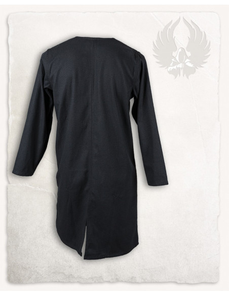 Medieval black cotton crossed tunic,...
