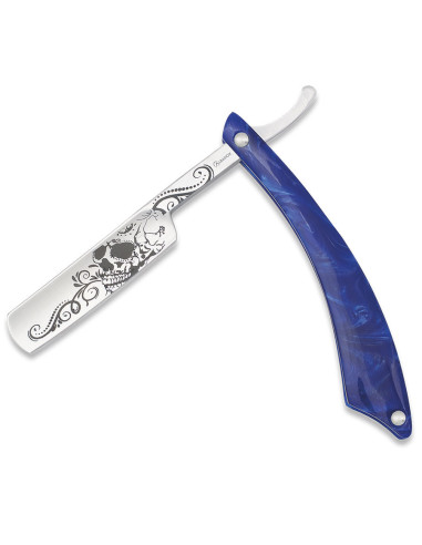 Blue mother-of-pearl MX Skull Albainox barbera knife