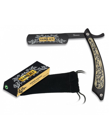 RainBlack barber razor, blade 13.7 cm.