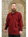 Medieval shirt with ties model Simon, burgundy