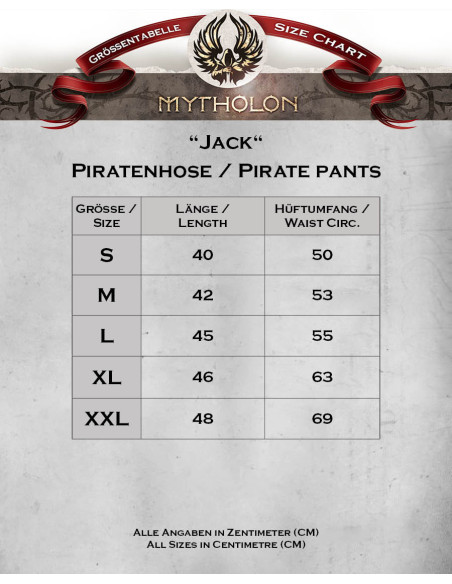 Jack model pirate pants, blue-cream...