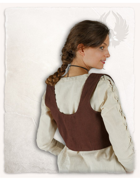 Medieval bodice in brown cotton model...