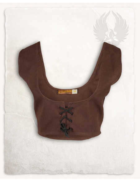 Medieval bodice in brown cotton model...