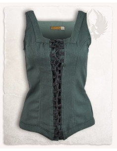 Medieval bodice Ursula model in green cotton