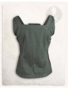 Medieval bodice Ursula model in green cotton 2