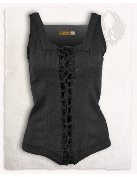 Medieval bodice Ursula model in black...