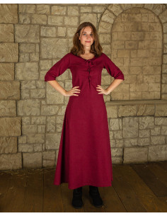 Medieval red cotton dress model Irene
