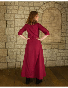 Medieval red cotton dress model Irene 2