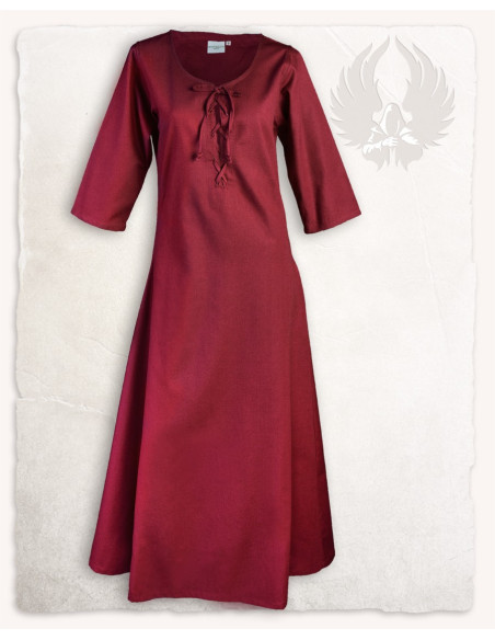 Medieval red cotton dress model Irene