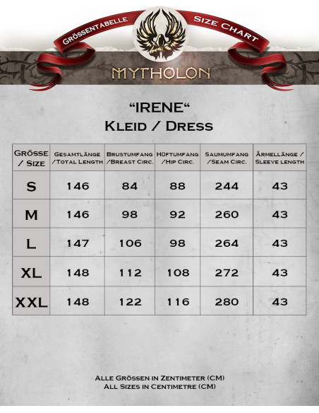 Medieval red cotton dress model Irene