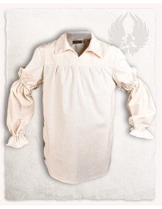 Medieval shirt in cream cotton Tilly model 2