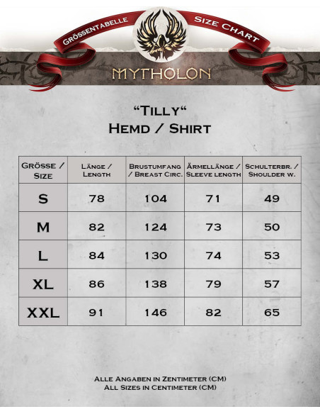 Medieval shirt in cream cotton Tilly...