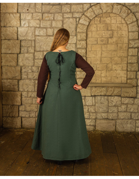 Medieval dress model Uma, green color