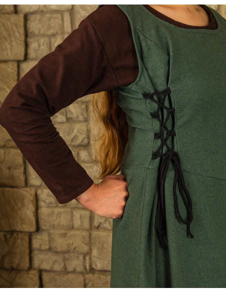 Medieval dress model Uma, green color