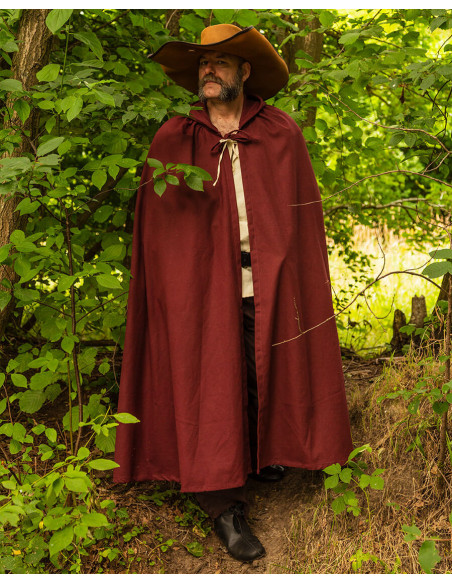 Medieval burgundy cotton cloak model...