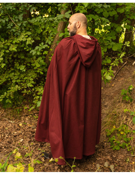 Medieval burgundy cotton cloak model...