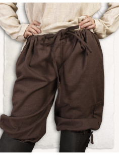 Medieval cotton pants Ketill model, brown 2