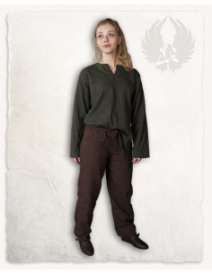 Medieval pants in brown cotton Kasimir model