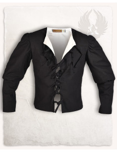 Medieval jacket model Rafael, black cotton