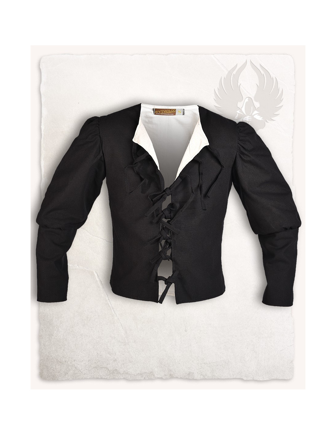 Medieval jacket model Rafael, black cotton ⚔️ Medieval Shop