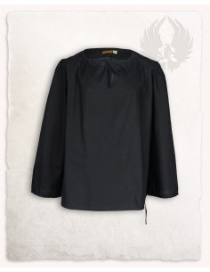 Medieval shirt model Rafael, black cotton 2
