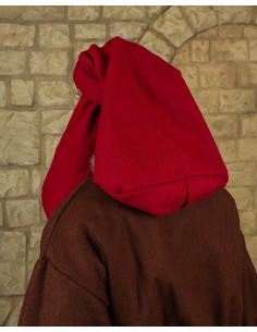 Medieval Rafael unisex cap in wool, burgundy color 2