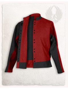 Two-tone red-burgundy cotton jacket