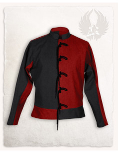 Two-tone red-burgundy cotton jacket 2