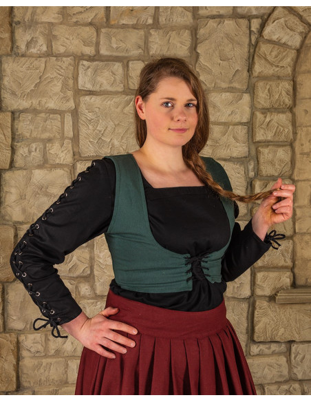 Medieval bodice in green cotton model...