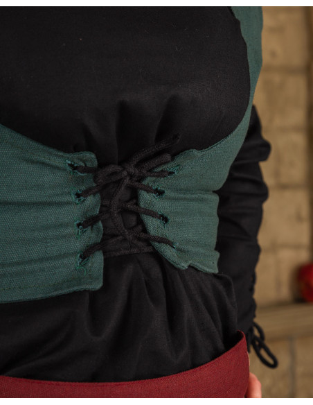 Medieval bodice in green cotton model...