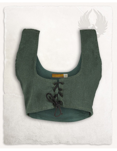 Medieval bodice in green cotton model...