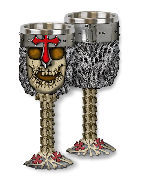 Templar Cross Skull Cup, decorative...