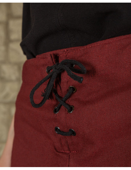 Medieval skirt in burgundy cotton...