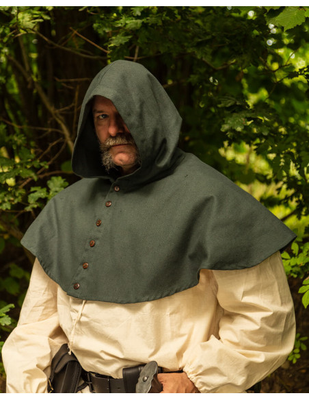 Gugel or Nordic hood model Notker, green