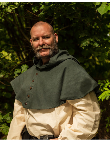 Gugel or Nordic hood model Notker, green