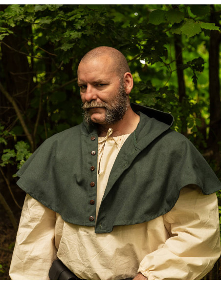 Gugel or Nordic hood model Notker, green