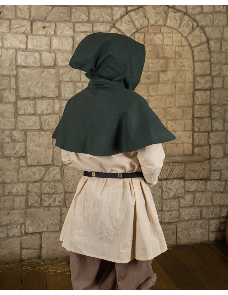 Gugel or Nordic hood model Notker, green