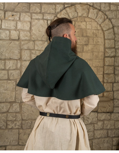 Gugel or Nordic hood model Notker, green