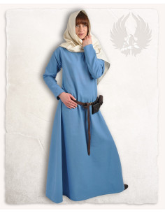 Medieval dress in light blue cotton model Lenora