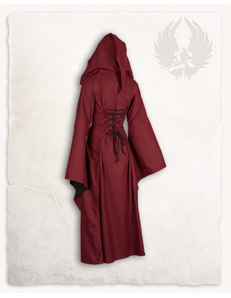 Burgundy-black medieval dress model...