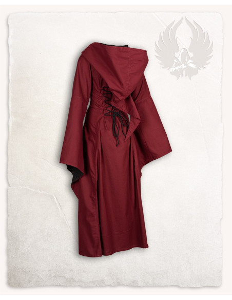 Burgundy-black medieval dress model...
