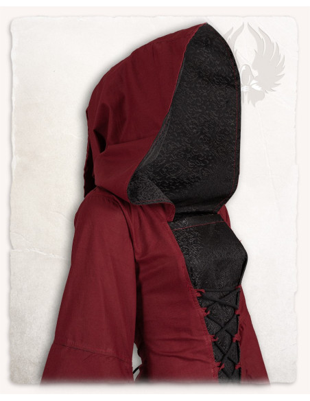 Burgundy-black medieval dress model...
