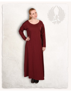 Medieval tunic for women in burgundy cotton model Lenora