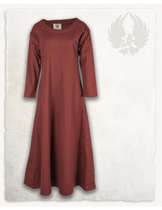 Medieval tunic for women in burgundy cotton model Lenora 2