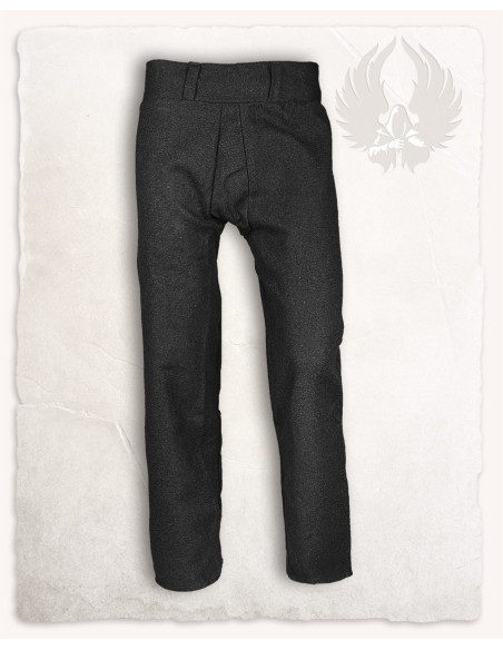Medieval pants in black cotton Ranulf